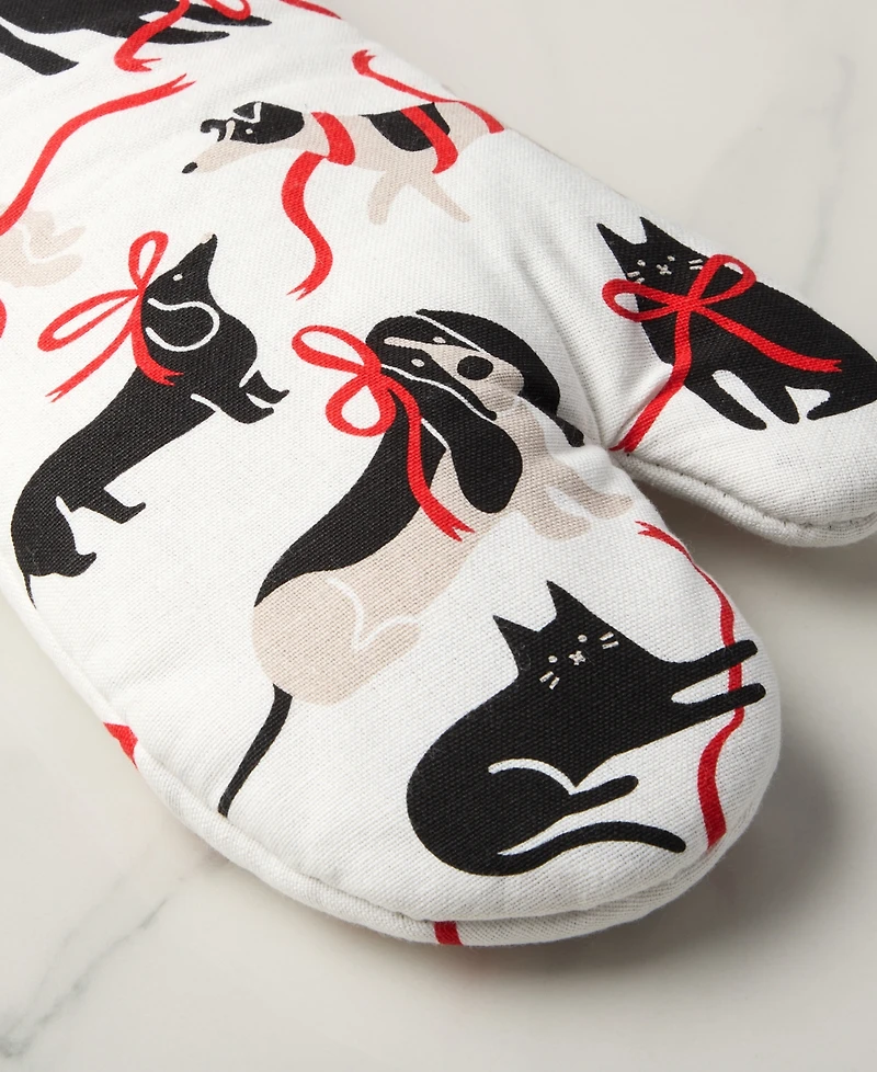Kate Spade New York Holiday Pets Kitchen Towel, Oven Mitt & Potholder, Set of 4