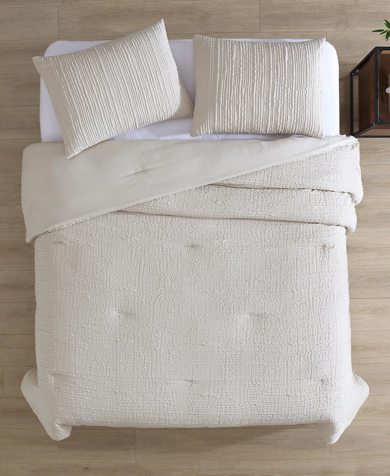 Kenneth Cole New York Serenity Wavy Lines Embossed 3-Pc. Comforter Set