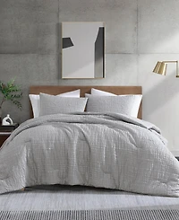 Kenneth Cole New York Serenity Wavy Lines Embossed -Pc. Duvet Cover Set