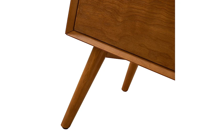 Hulala Home Mid-century ModernIsabel 2-Drawer Nightstand with Built-in Outlets