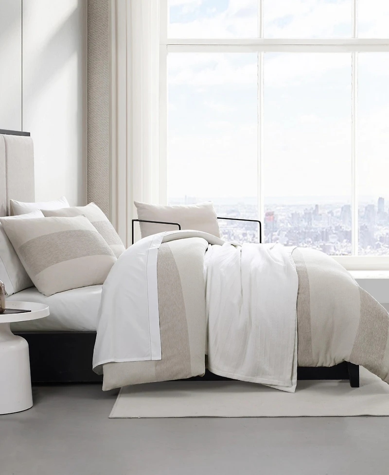 Vera Wang Chenille Waffle Stripe 3-Pc. Duvet Cover Set