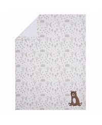 Bedtime Originals Sleepytime Bear White/Brown Soft Fleece Baby Blanket