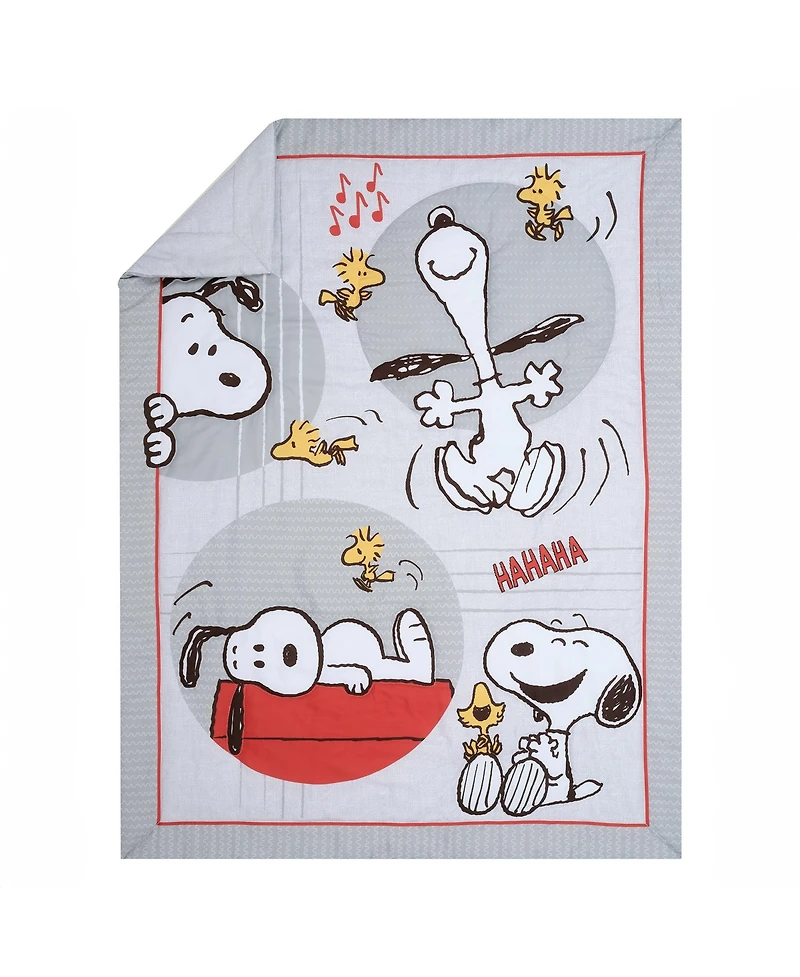 Bedtime Originals Toddler Snoopy Love 4-Piece Bedding Set - Gray/Red/White