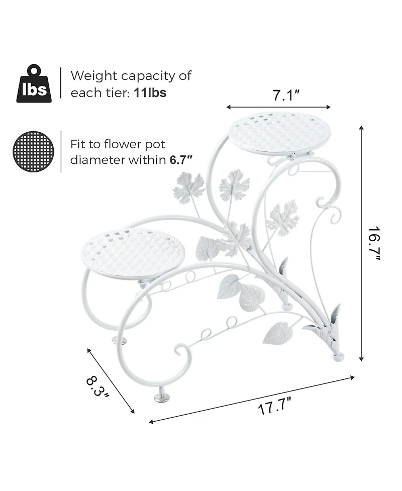 Unho Classic Art Metal Plant Stand Flower Pots Holder Rack Plant Garden Balcony Patio