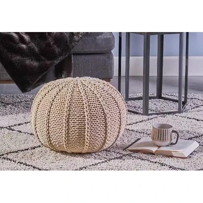 Streamdale Furniture Cozy Knitted Pouf: Style, Comfort, And Support