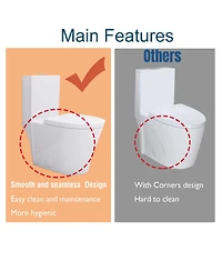 Streamdale Furniture Elongated One Piece Toilet White