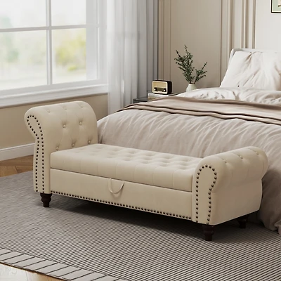 Streamdale 64.5" Tufted Velvet Chaise with Storage