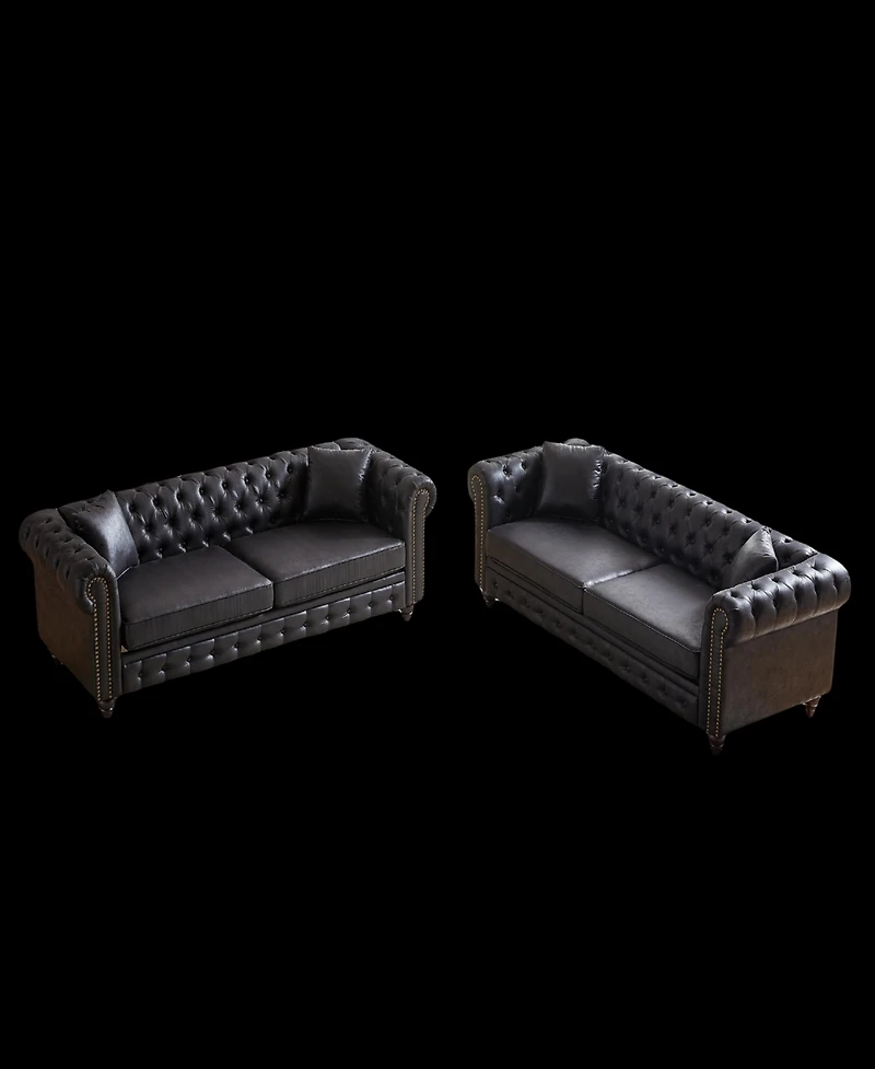 Streamdale Modern Combo Sofa 3+3 Seats with Solid Wood Base