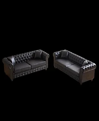 Streamdale Modern Combo Sofa 3+3 Seats with Solid Wood Base