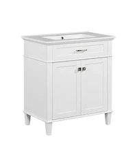 Streamdale 30" Vanity with Ceramic Basin and Adjustable Shelves