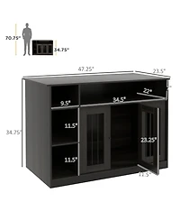 Streamdale Furniture Dog Crate Furniture with Adjustable Shelf, Dog Crate End Table, Indoor Pet Crate for Medium and Large Dogs, with Large Flat Surfa