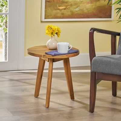 Streamdale Groovy Mod Round End Table With Customizable Top