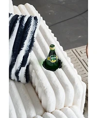 Streamdale Furniture 61.42Inch Square Arm Loveseat With Ottoman, 2PCS Back Cushions and 4PCS Toss Pillows, Cup Holder, Bluetooth Speaker, Wireless Cha