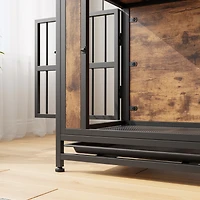 Streamdale Rustic Brown Dog Crate Table (32.8")