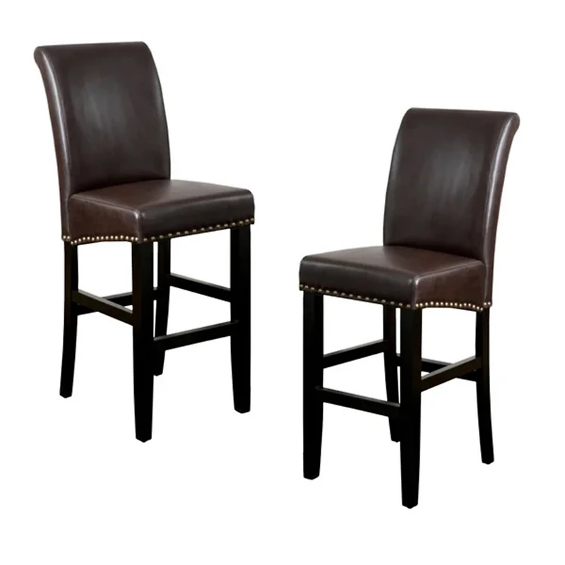 Simplie Fun Upholstered 30" Counter Stool with Solid Wood Frame (Set of 2)