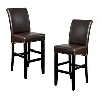Simplie Fun Upholstered 30" Counter Stool with Solid Wood Frame (Set of 2)
