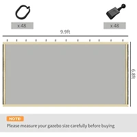10' x 10' Replacement Mesh Sidewall Netting for Patio Gazebos and Canopy Tents with Zippers (Sidewall Only), Beige