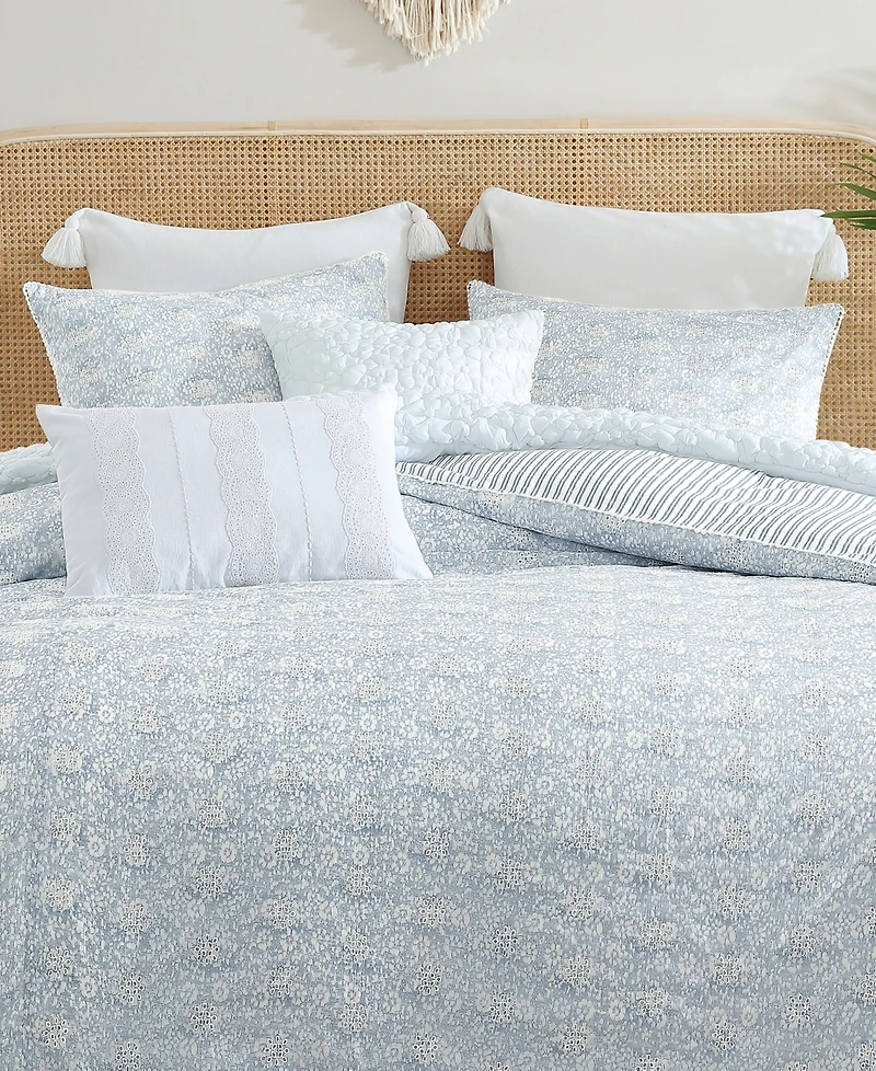 Peri Home Ikat Eyelet 3-Pc. Duvet Cover Set, King