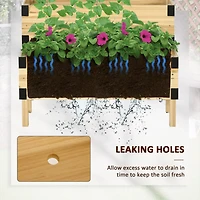 Streamdale Furniture Raised Garden Bed with Trellis, 2 Tier Wooden Elevated Planter Box with Legs and Metal Corners for Vegetables, Flowers, Herbs, Na