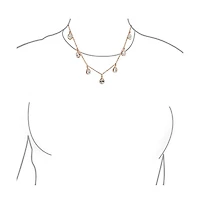 Bling Jewelry Multi Tear Drops Rose Gold Plated Brass Chain Cubic Zirconia Necklace Earrings Set