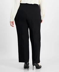 Anne Klein Plus Compression Pull-On Wide-Leg Trousers
