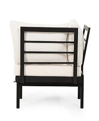 Theo Acacia Wood Corner Sofa And Coffee Table Set: Modern Elegance For Outdoor Living