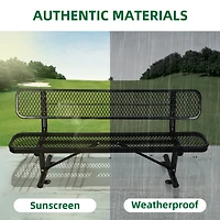 Streamdale 6 ft. Outdoor Steel Bench with Backrest in Black