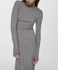 Mango Women's Knitted Perkins Neck Dress