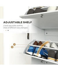 Streamdale Furniture Narrow Shoe Storage Cabinet for Entryway with 3 Flip Drawers and Adjustable Shelves, Shoe Rack Organizer for 18 Pairs of Shoes, W