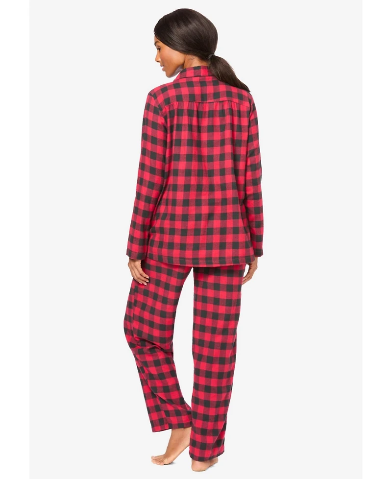 Dreams & Co. Plus Classic Flannel Pajama Set