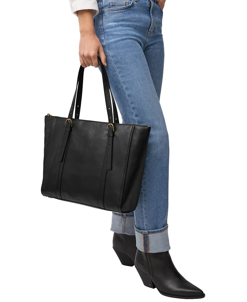 Fossil Carlie Leather Tote Bag