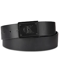 Calvin Klein Men's Ck Plate Plaque Belt