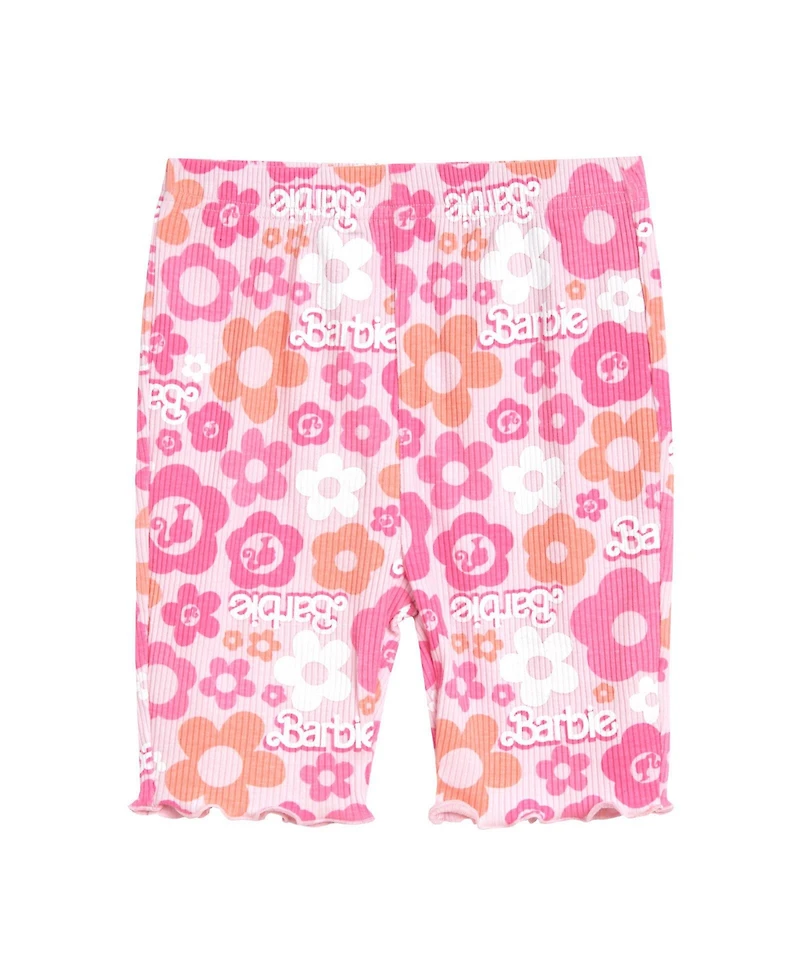 Barbie Toddler Girls Ribbed T-Shirt and Shorts Outfit Set