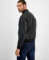 A|X Armani Exchange Men's Faux-Leather Bomber Jacket