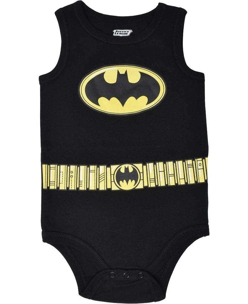 Justice League Baby Boys Batman Superman The Flash 5 Pack Bodysuits Newborn to