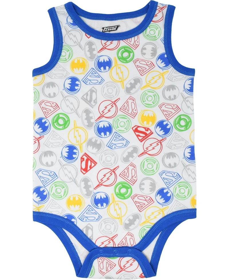 Justice League Baby Boys Batman Superman The Flash 5 Pack Bodysuits Newborn to