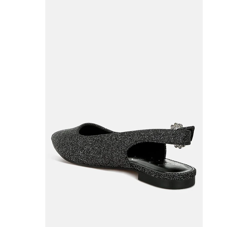 Giora Glitter Slingback Flat Womens Sandals Women
