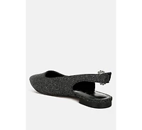 Giora Glitter Slingback Flat Womens Sandals Women