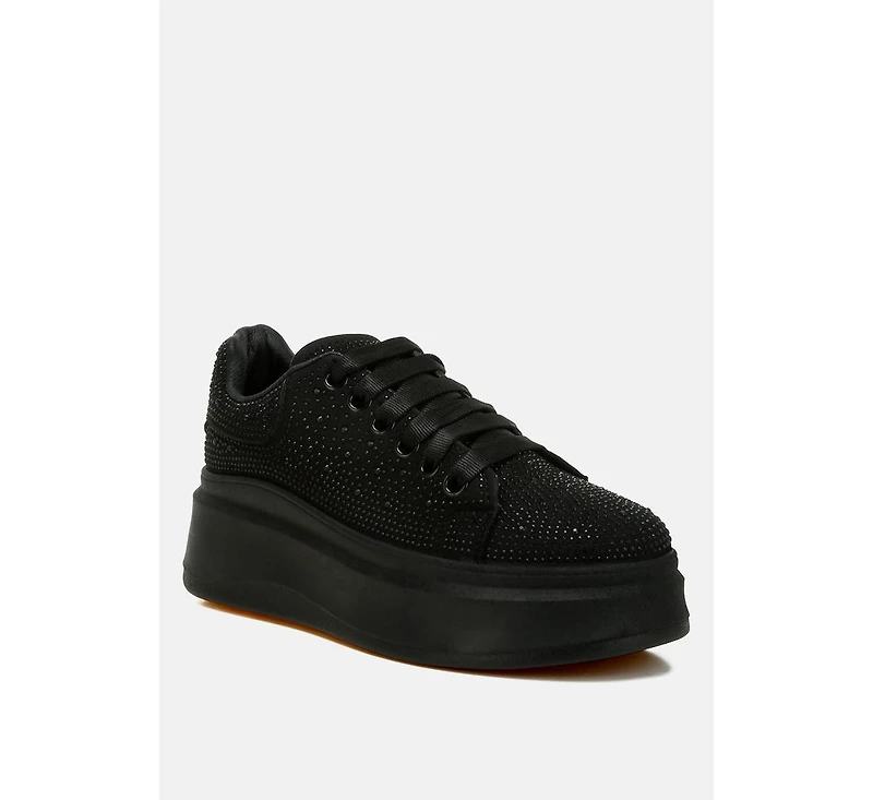 London Rag Jitter Bug Rhinestones Embellished Chunky Sneakers