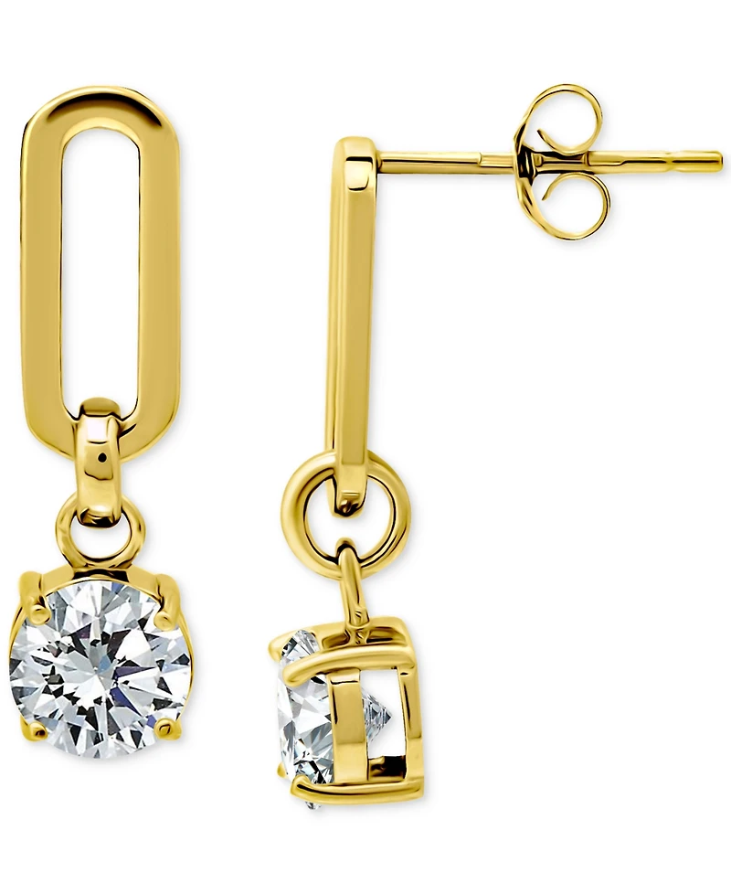 Giani Bernini Cubic Zirconia Oval Drop Earrings 18k Gold-Plated Sterling Silver, Created for Macy's (Also Available Silver)