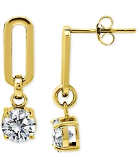 Giani Bernini Cubic Zirconia Oval Drop Earrings 18k Gold-Plated Sterling Silver, Created for Macy's (Also Available Silver)