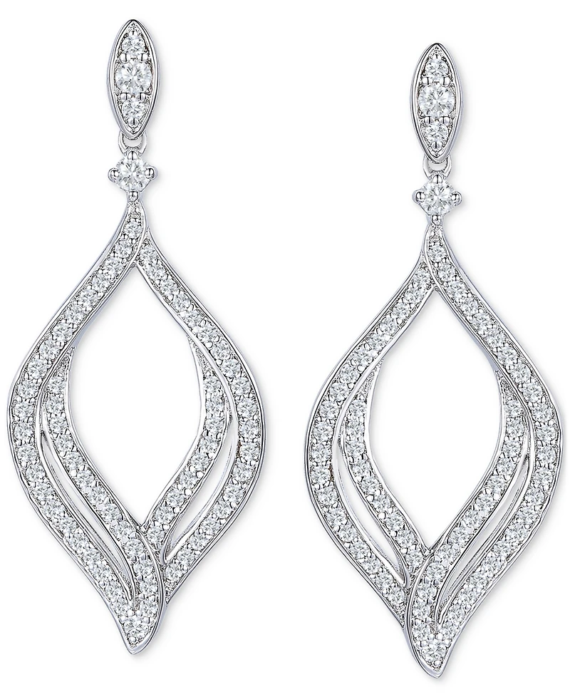 Diamond Drop Earrings (1/2 ct. t.w.) in 10k White Gold