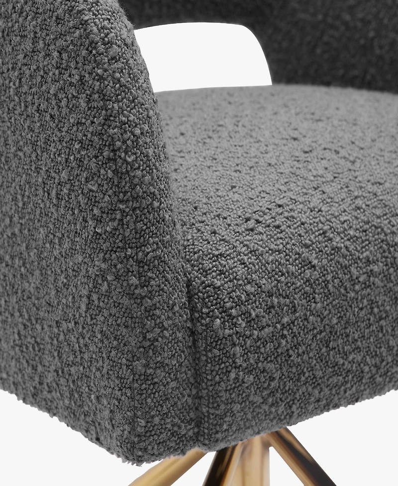 Mid-Century Modern Wide Boucle Swivel Accent Arm Chair (Set of