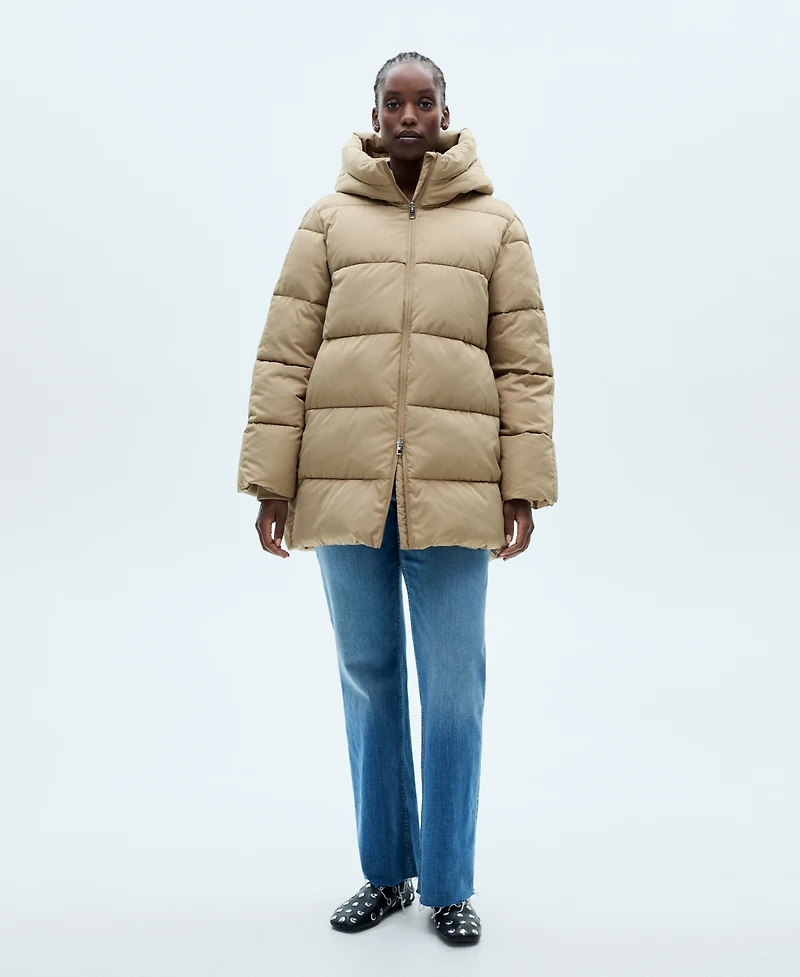 Mango Women's Hood Quilted Coat