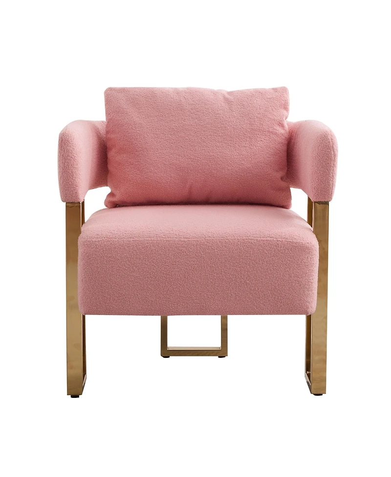 Simplie Fun Cozy Teddy Velvet Foot Sofa: Style and Comfort in Pink