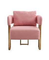 Simplie Fun Cozy Teddy Velvet Foot Sofa: Style and Comfort in Pink