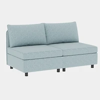 Streamdale Furniture Armless Seat for Modular Sectional Sofa, Convertible Sofa Seat With Storage, Sleeper Sectional Sofa Set, Fabric Flexible Modular