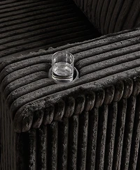 Streamdale Oversized Corduroy Corner Sofa with Storage and Ports