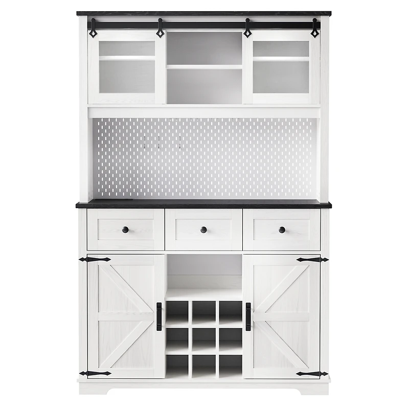 Streamdale 71" Farmhouse Pantry Cabinet with Storage and Power Outlets