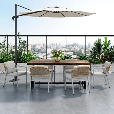 Streamdale Outdoor Dining Set with 6 Chairs & Acacia Table
